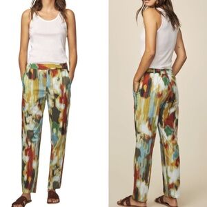 Diega Paris Pacifico Multicolor Printed Cotton Cropped Pants - M